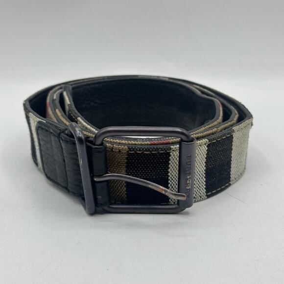BURBERRY Canvas Nova Check Belt Sz 44 / 110 - Picture 2 of 8